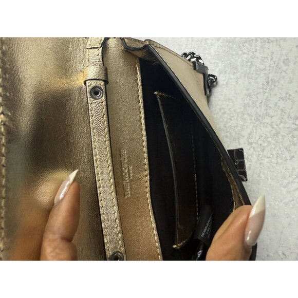NWT The Kooples‎ Small Emily Champagne Gold Leather Clutch Wallet Chain Strap - Picture 6 of 10